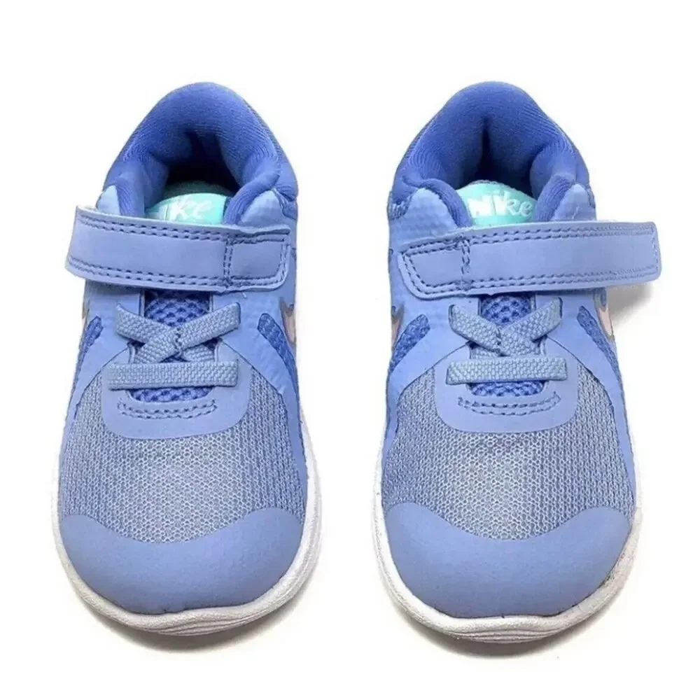 Nike Revolution 4 (TD) Lt. Blue PInk Toddler Shoes Size 6C Girls Boys With Box